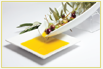Huile d'olive extra vierge fruitée céramique mouchetée jaune et bleue